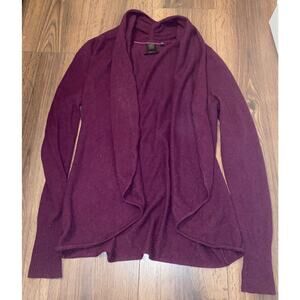 Saks Fifth Avenue 100% Cashmere Waterfall Cardigan Sweater Purple Sz: S